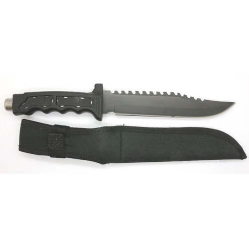 2182 - Kandar hunting knife with sheath, blade L: 17 cm. P&P Group 2 (£18+VAT for the first lot and £3+VAT ... 