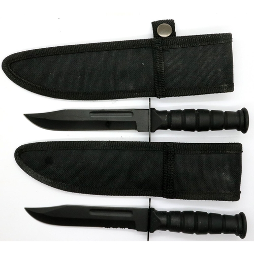 2183 - Pair of miniature hunting knives, blade L: 10 cm. P&P Group 2 (£18+VAT for the first lot and £3+VAT ... 