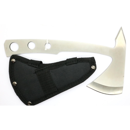 2184 - Perfect Point tomahawk with sheath. P&P Group 2 (£18+VAT for the first lot and £3+VAT for subsequent... 