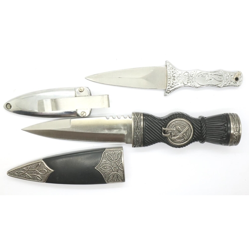 2186 - Two modern daggers one with bejewelled handle. P&P Group 2 (£18+VAT for the first lot and £3+VAT for... 