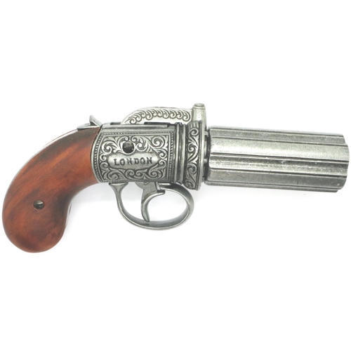 2198 - Pepper box pistol replica. P&P Group 2 (£18+VAT for the first lot and £3+VAT for subsequent lots)