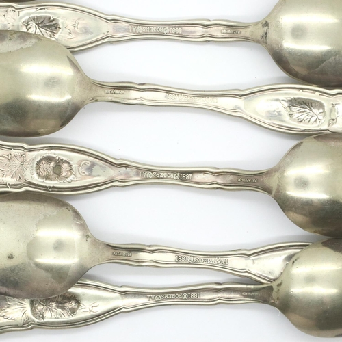 2206 - A set of six silver plated teaspoons decorated in relief with world leaders from WWI. P&P Group 1 (£... 