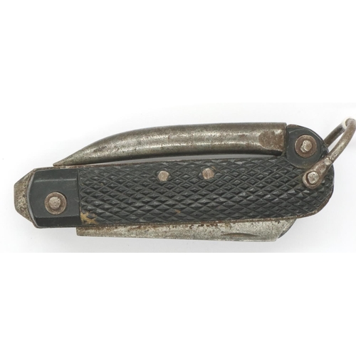 2211 - Venture by HM Slater folding knife with chequered grip and three tools. P&P Group 1 (£14+VAT for the... 