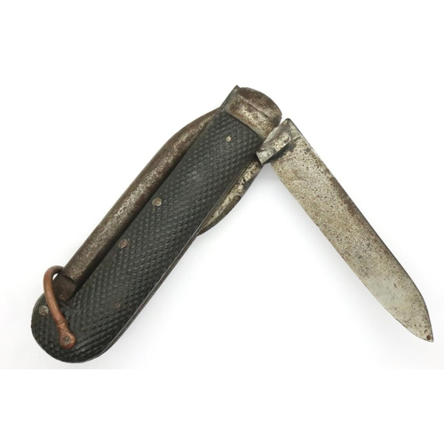 2212 - Butler of Sheffield British WWII folding knife, large size, overall L: 23 cm. P&P Group 1 (£14+VAT f... 