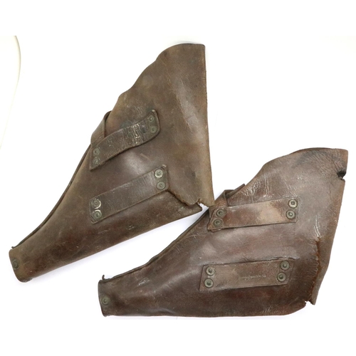 2223 - Two Hepburn Gail & Ross brown leather revolver holsters, one dated 1904, both with damages. P&P Grou... 