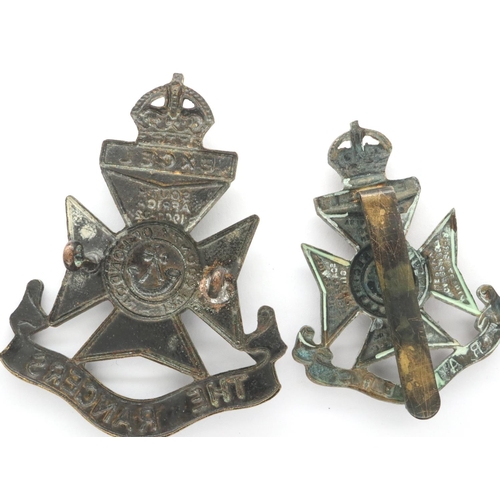 2244 - 12th London The Rangers 1st pattern WWI cap badge with a further WWII example (2). P&P Group 1 (£14+... 