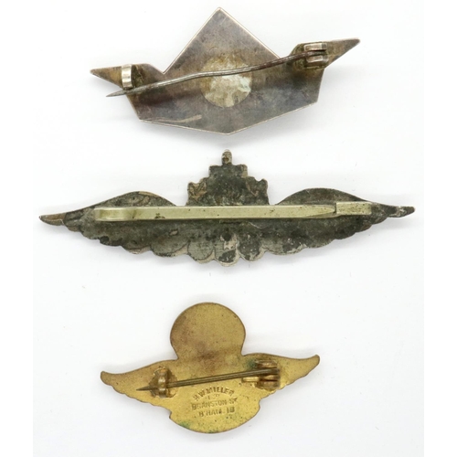 2260 - Three World parachutist badges, including Polish Special Forces. P&P Group 1 (£14+VAT for the first ... 