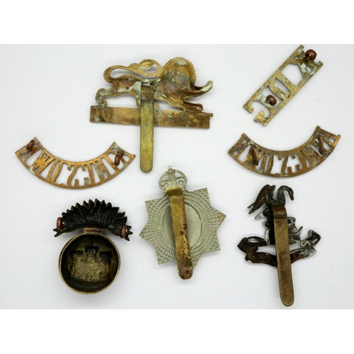 2265 - British WWI cap badges, including Inniskilling Fusiliers, Kings Own, Liverpool Scottish and Kings Dr... 