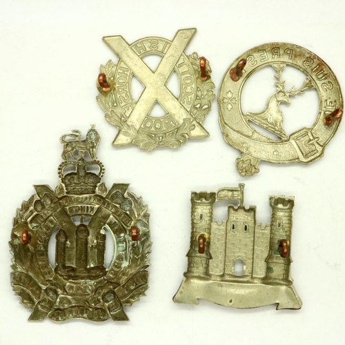 2277 - Highland Regiments: cap / Glengarry badges to include Lovat Scouts, Iniskilling Fusiliers, Scottish ... 