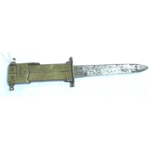 2305 - Rare brass folding knife, marked Best Quality No6, blade L: 11 cm. P&P Group 2 (£18+VAT for the firs... 