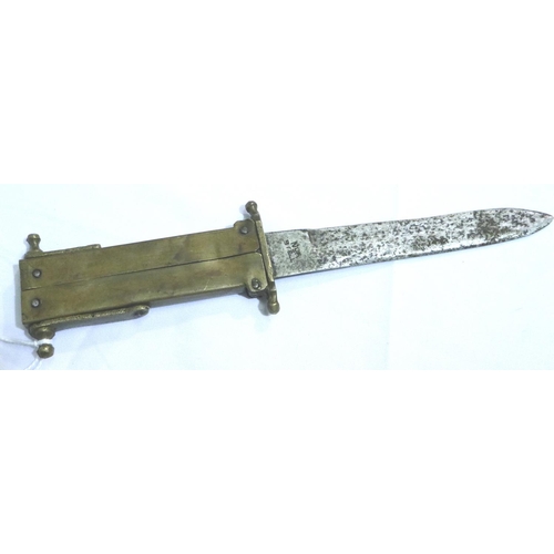 2305 - Rare brass folding knife, marked Best Quality No6, blade L: 11 cm. P&P Group 2 (£18+VAT for the firs... 