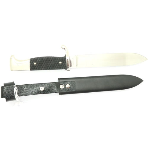 2310 - Replica German Third Reich Hitler Youth dagger with steel scabbard and etched blade. P&P Group 1 (£1... 