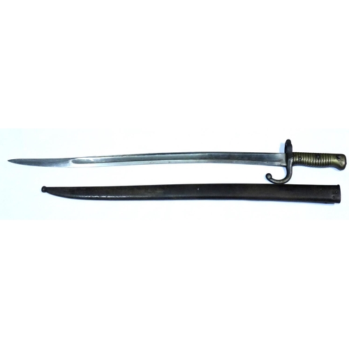 2317 - French 19th century Chassepot Yataghan sword bayonet, dated 1872. P&P Group 3 (£25+VAT for the first... 