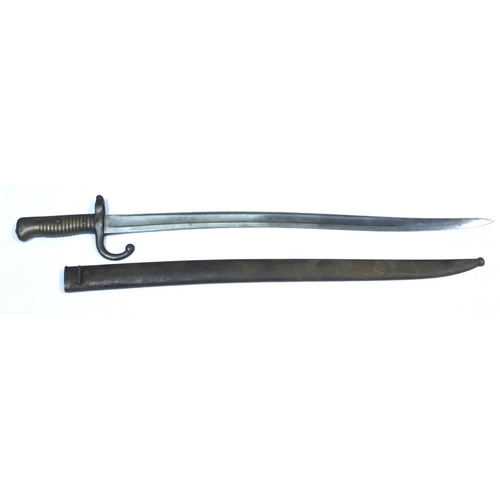 2317 - French 19th century Chassepot Yataghan sword bayonet, dated 1872. P&P Group 3 (£25+VAT for the first... 