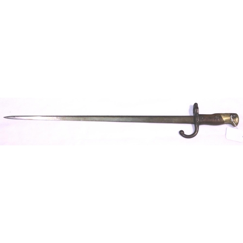 2320 - French WWI Gras bayonet from the St Etienne Armoury. P&P Group 3 (£25+VAT for the first lot and £5+V... 