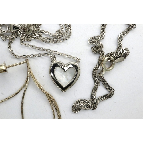 100 - 925 silver necklace, earring and bracelet set, combined 77g. P&P Group 1 (£14+VAT for the first lot ... 