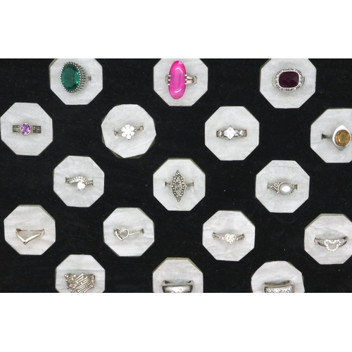 105 - Thirty silver rings, boxed, to include stone set examples. P&P Group 2 (£18+VAT for the first lot an... 