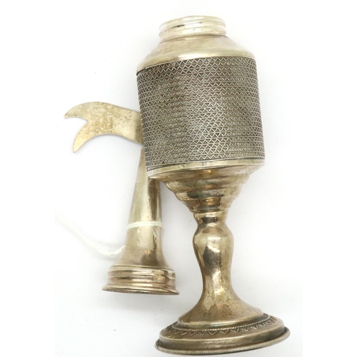 184 - Sterling silver Jewish incense burner, H: 18 cm. P&P Group 1 (£14+VAT for the first lot and £1+VAT f... 