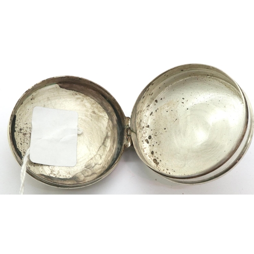 188 - Millennium hallmarked silver circular pill box, D: 45 mm, 31g. P&P Group 1 (£14+VAT for the first lo... 