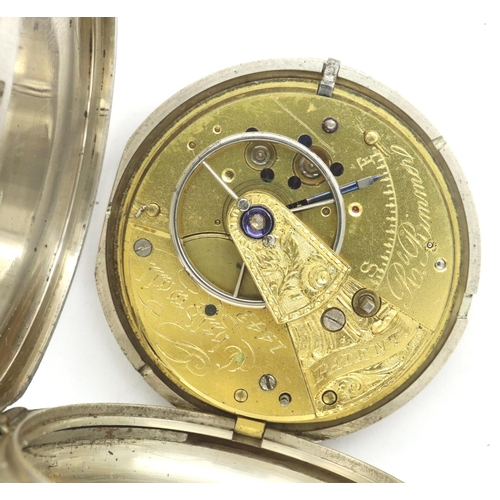 193 - Robert Rimmer Childwall: hallmarked silver cased full hunter key wind fusee pocket watch, numbered 1... 