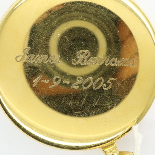 200 - Jean Pierre: modern gold plated crown wind half hunter pocket watch, working at lotting. P&P Group 1... 