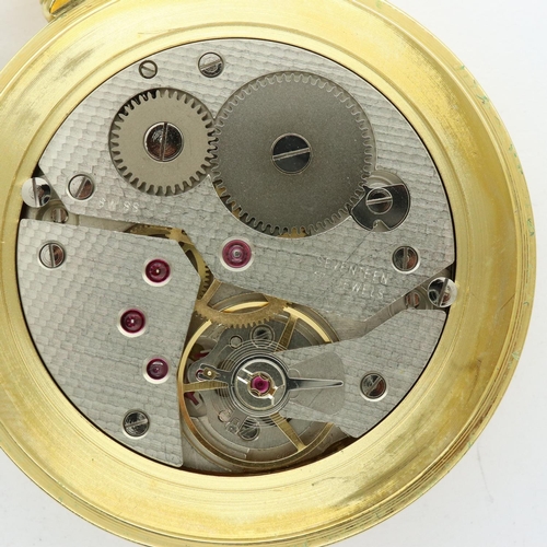 200 - Jean Pierre: modern gold plated crown wind half hunter pocket watch, working at lotting. P&P Group 1... 