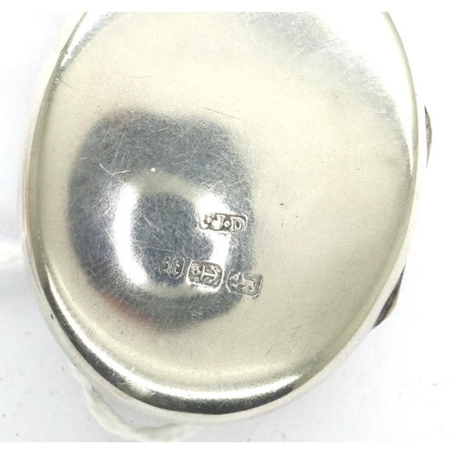 21 - Hallmarked silver Victorian locket, L: 30 mm, 10g. P&P Group 1 (£14+VAT for the first lot and £1+VAT... 