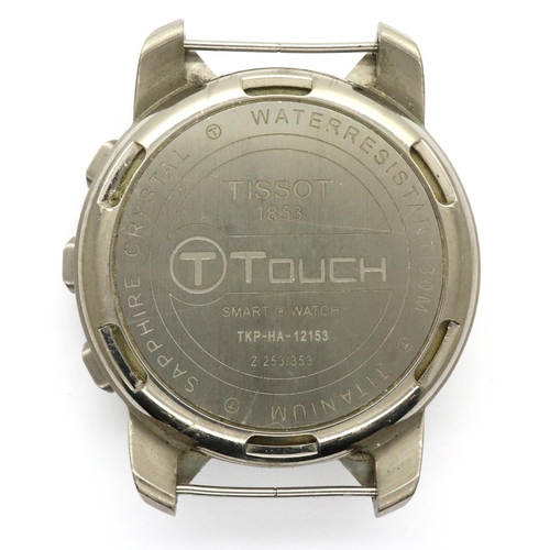 210 - Tissot: Touch Smart wristwatch watch with gunmetal case, black dial, dual display, canvas strap, wor... 