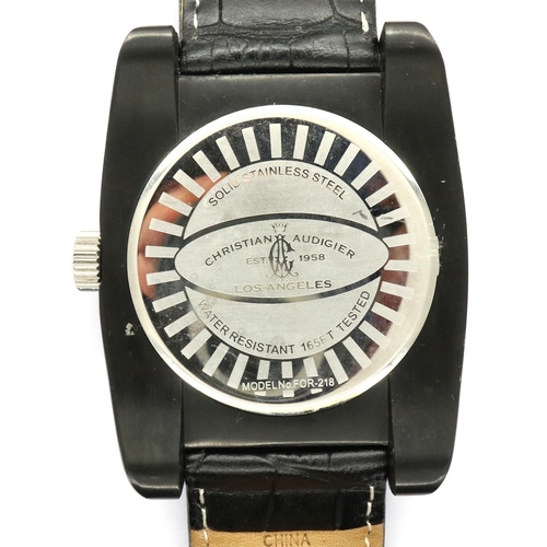 212 - Christian Audigier: gents automatic wristwatch, working at lotting. P&P Group 1 (£14+VAT for the fir... 