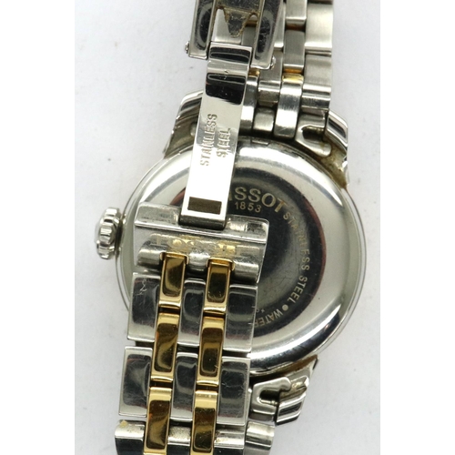 220 - Tissot: 1853 ladies automatic wristwatch on a bimetal bracelet, working at lotting. P&P Group 1 (£14... 