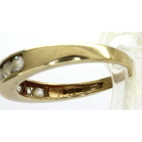 23 - 9ct gold ring set with eight CZ, size P, 2.2g. P&P Group 1 (£14+VAT for the first lot and £1+VAT for... 