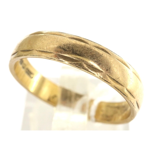 3 - 9ct gold wedding band, size M/N, 2.2g. P&P Group 1 (£14+VAT for the first lot and £1+VAT for subsequ... 