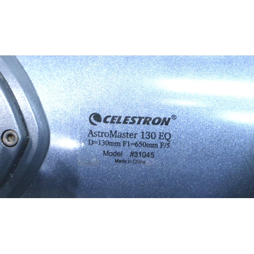 412 - Celeston Astro Master telescope and tripod stand, D: 130 mm, F1: 650 mm, F/S model no 31045, stand i... 