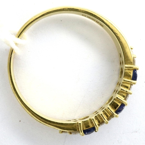 61 - 18ct gold sapphire and diamond ring, size O, 2.7g. P&P Group 1 (£14+VAT for the first lot and £1+VAT... 