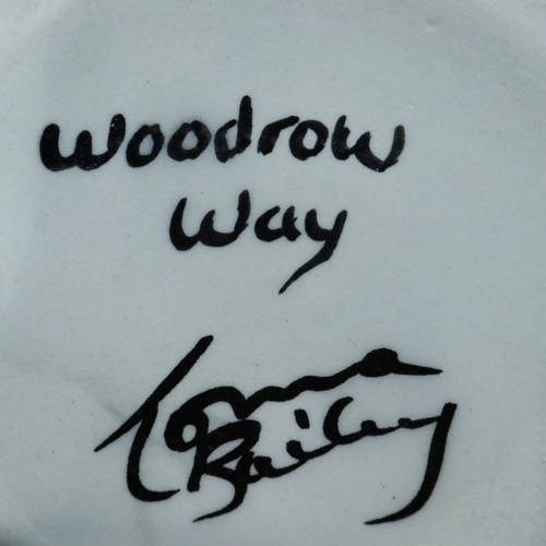 275 - Lorna Bailey vase in the Woodrow Way pattern, H: 20 cm. No cracks, chips or visible restoration. P&P... 