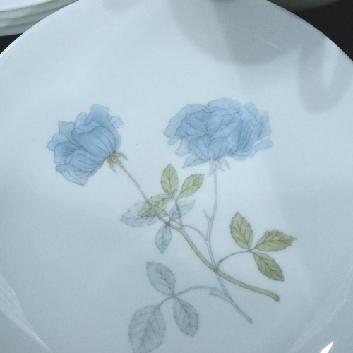 296 - Large quantity of Wedgwood Ice Rose tea and dinnerware (70). Not available for in-house P&P