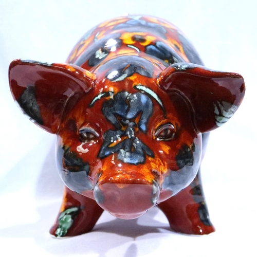 299 - Anita Harris large Pig, L: 36 cm. No cracks, chips or visible restoration. P&P Group 3 (£25+VAT for ... 