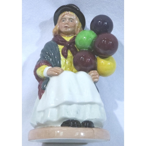 307 - Two Royal Doulton figurines, The Mask Seller HN 2103 and Balloon Girl  HN 2818, largest H: 23 cm. No... 