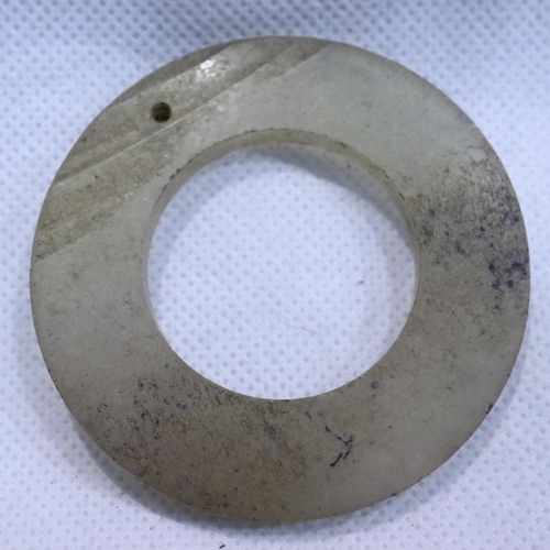 326 - Chinese white jade circular pendant, D: 55 mm. P&P Group 1 (£14+VAT for the first lot and £1+VAT for... 