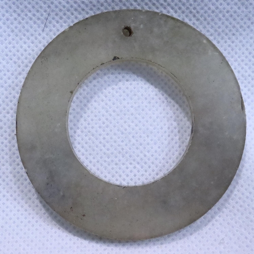 326 - Chinese white jade circular pendant, D: 55 mm. P&P Group 1 (£14+VAT for the first lot and £1+VAT for... 