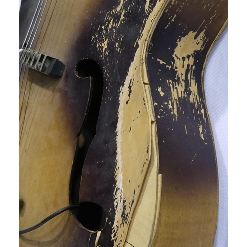 389 - Rosetti guitar with early Hoyer pickup. Guitar has substantial damages. Not available for in-house P... 