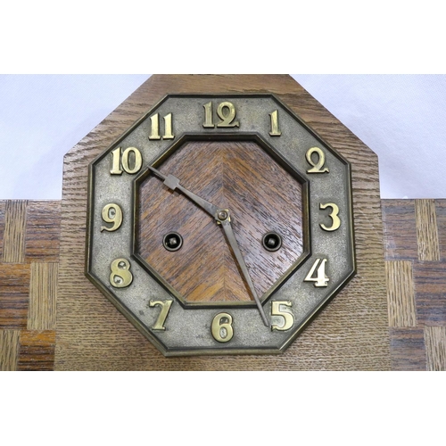 393 - Art Deco chiming mantel clock, L: 40 cm. P&P Group 3 (£25+VAT for the first lot and £5+VAT for subse... 