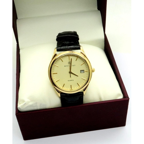 222B - Accurist: gents quartz wristwatch, working at lotting. P&P Group 1 (£14+VAT for the first lot and £1... 