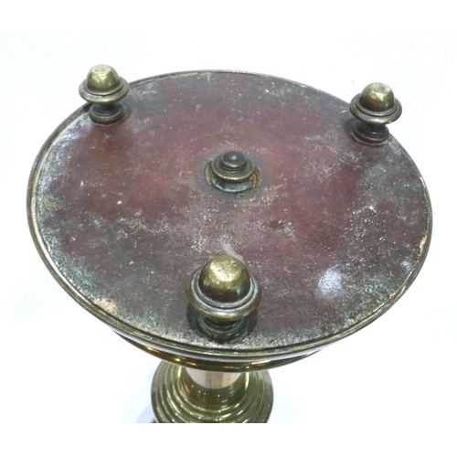 356 - Brass Gothic Pugin type candlestick, H: 50 cm. P&P Group 3 (£25+VAT for the first lot and £5+VAT for... 