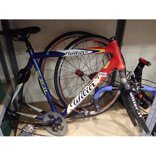 1004 - Wilier Triestina 21 inch frame, carbon fibre forks with Racing Super 330 handlebars, Campagnolo Mira... 