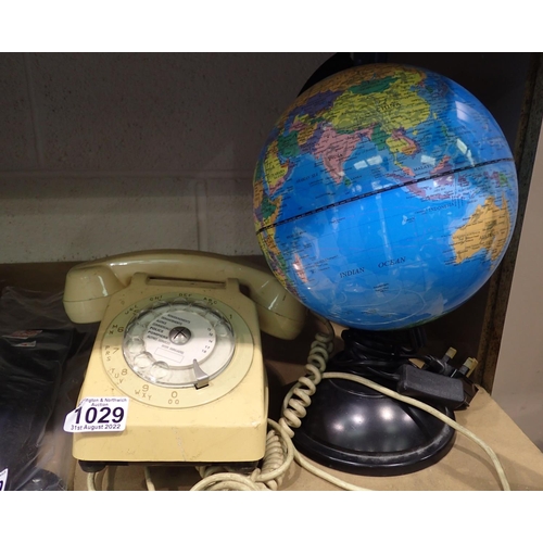 1029 - Ivory coloured Rotary telephone with separated listening device. All electrical items in this lot ha... 