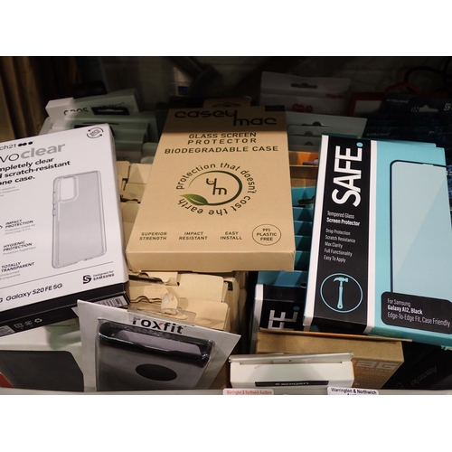 1053 - Mixed modern phone cases and screen protectors including Samsung Galaxy, approximately 70. Not avail... 