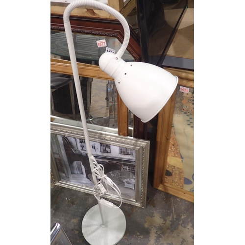 1481 - White metal adjustable floor lamp, H: 120 cm. Not available for in-house P&P