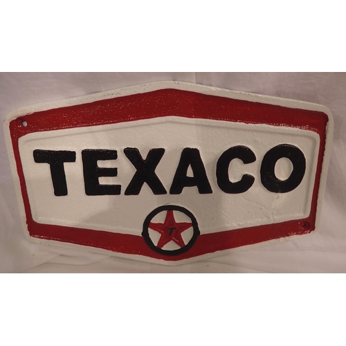 1483 - Cast iron Texaco hexagonal plaque, W: 20 cm. P&P Group 2 (£18+VAT for the first lot and £3+VAT for s... 