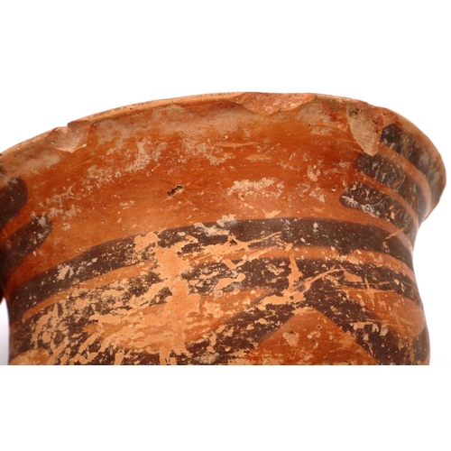 3017 - Neolithic period terracotta bowl, being painted and having a flared rim, D: 17 cm, H: 9 cm. P&P Grou... 